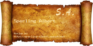 Sperling Albert névjegykártya